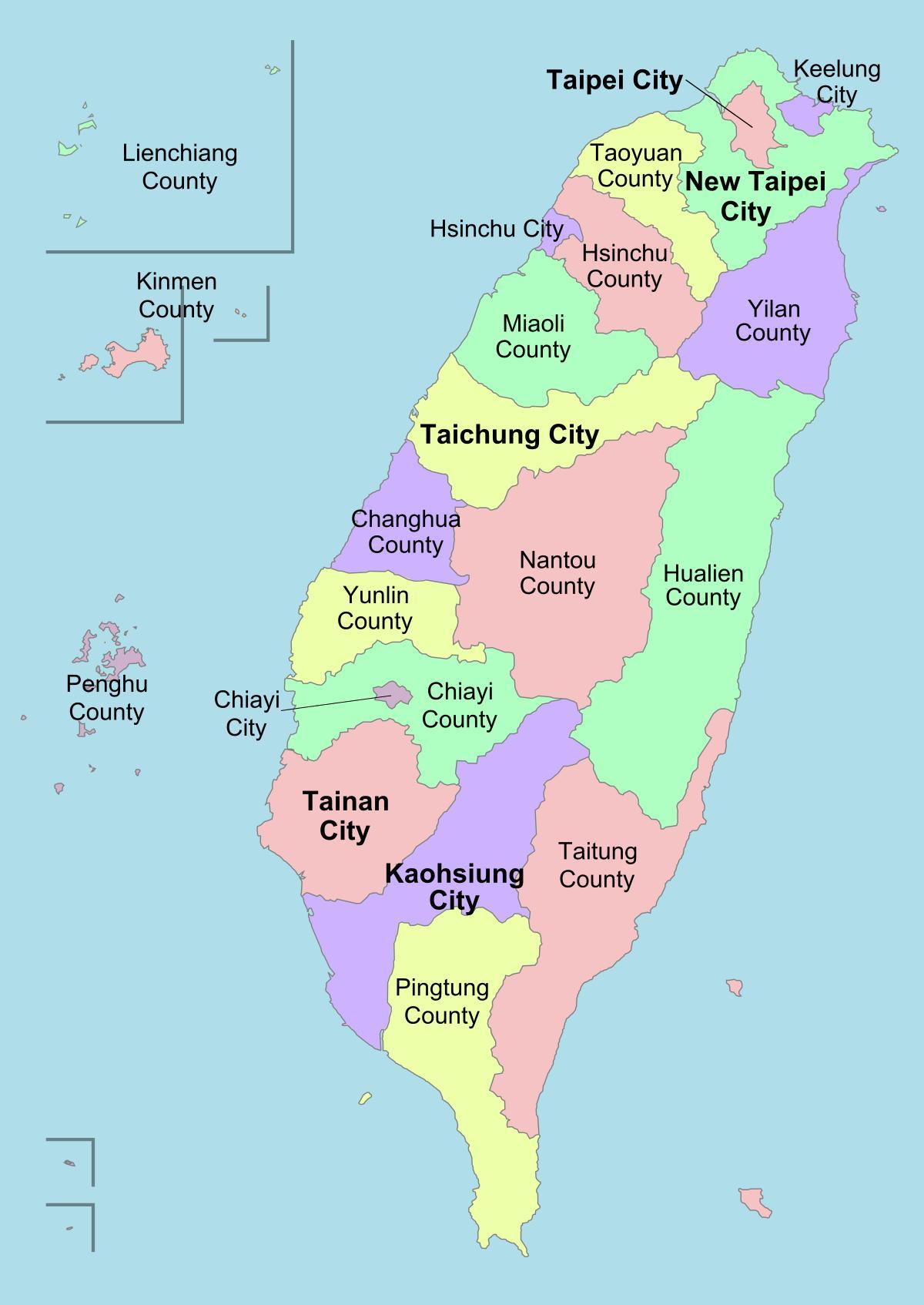 Карта Тайваня раён 