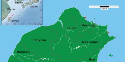 Поўначы Тайваня карце