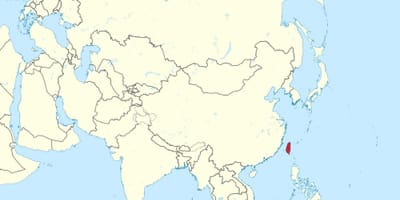 Тайвань карта ў Азіі