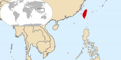Карта свету, якая паказвае Тайвань